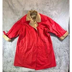 London Fog Coat Women's 16 regular red and beige classic Trench coat